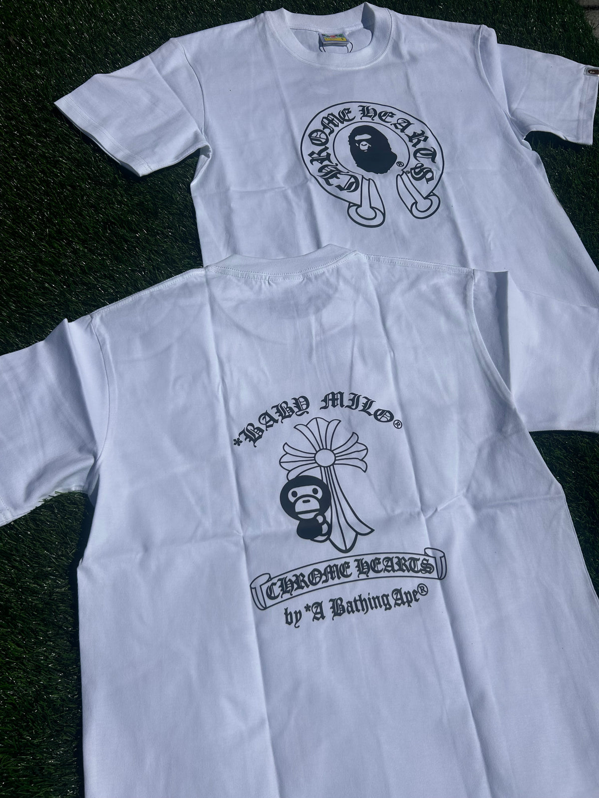 Bape X Chrome Heart tee (White)