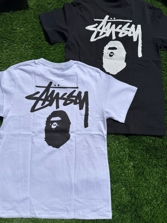 BAPE X STUSSY TEE ‘BLACK’