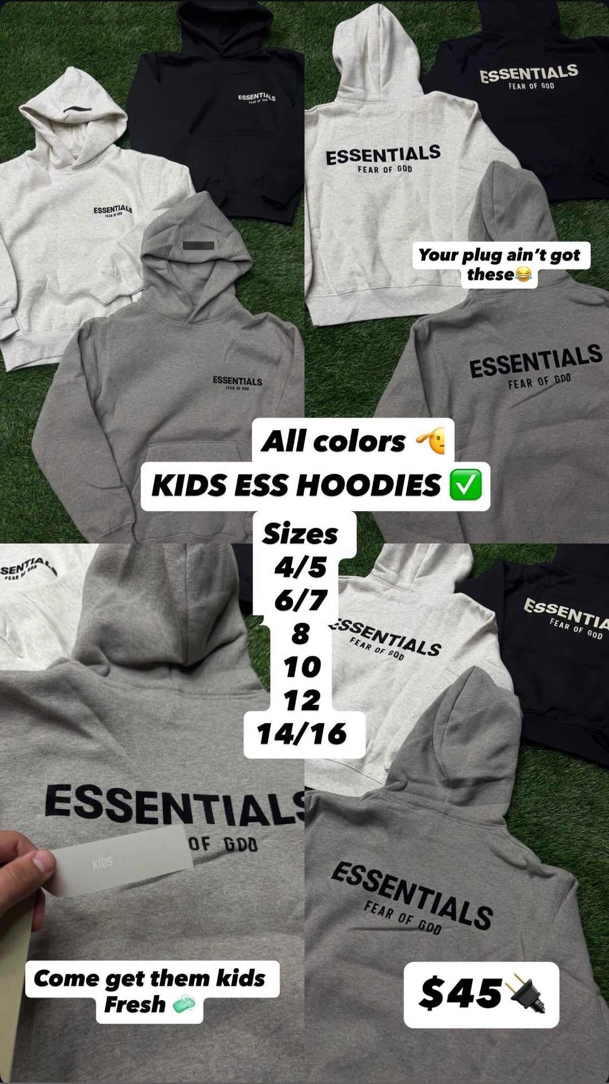 Kids Essnetial hoodies (Stretch limo)