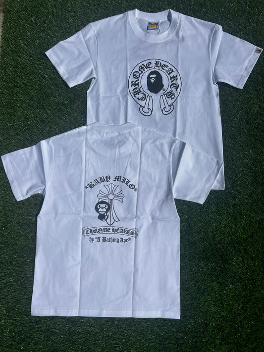 Bape X Chrome Heart tee (White)