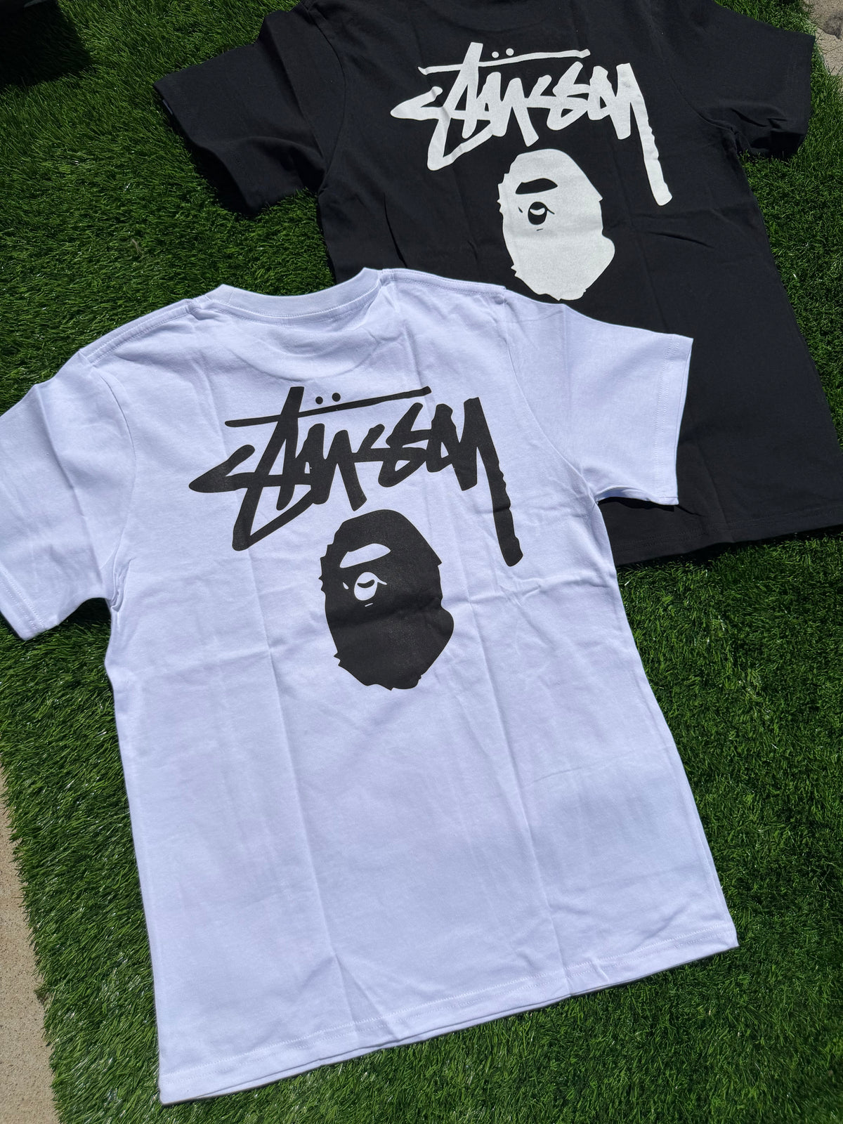 BAPE X STUSSY TEE ‘BLACK’