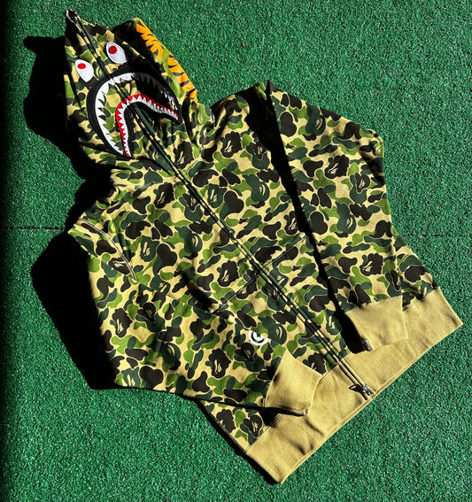 Green Camo Bape Zip-Up